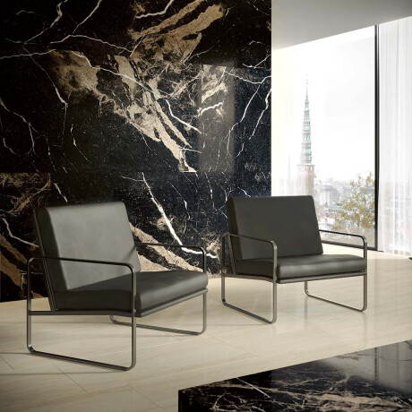 Large-format 120x270 cm matte black porcelain tile with gold veins, rectified, A4H196 Pierre Black #3