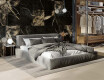 Pierre Black Glazed Porcelain Floor Tile, 120x120 cm, glossy black with gold veins, rectified, A4H197