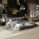 Pierre Black Glazed Porcelain Floor Tile, 120x120 cm, glossy black with gold veins, rectified, A4H197 #1