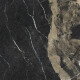 Pierre Black Glazed Porcelain Floor Tile, 120x120 cm, glossy black with gold veins, rectified, A4H197 #16