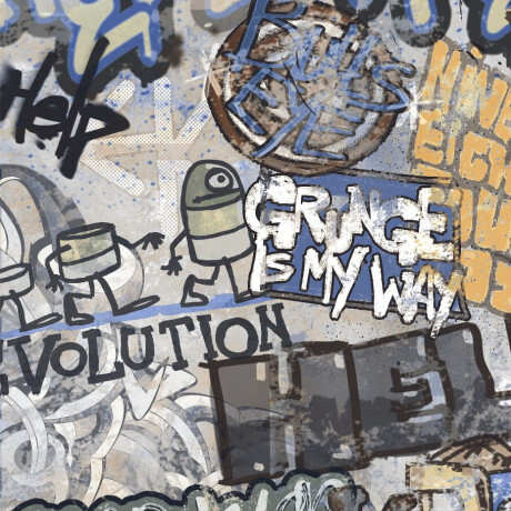 Glazed porcelain floor tile, 120x280 cm, matte gray, rectified, A4H248 City Graffiti Grey #2