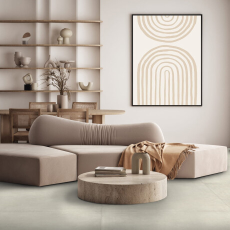 Glazed porcelain floor tile, 120x120 cm, light gray concrete, matte finish, rectified, A4H301 Massive Snow #1