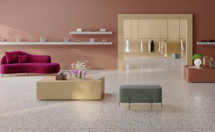 Glazed porcelain floor tile, 60x120 cm, matte red, rectified, A4H369 Mood Verve
