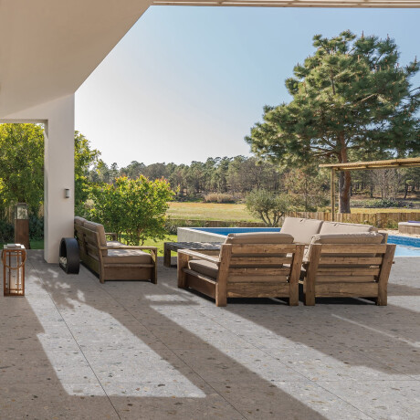 Glazed porcelain floor tile, 60x120 cm, light gray, matte, rectified, A4H418, Ceppo Di Gre Multi Terrazzo #11
