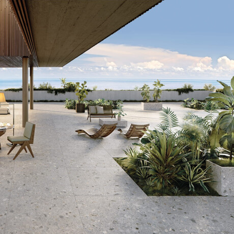 Glazed porcelain floor tile, 60x120 cm, light gray, matte, rectified, A4H418, Ceppo Di Gre Multi Terrazzo #12