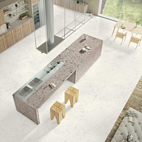 Glazed porcelain floor tile, 60x120 cm, light gray, matte, rectified, A4H418, Ceppo Di Gre Multi Terrazzo #19