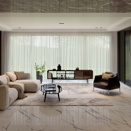 Large-format 120x270 cm glossy porcelain tile with gray veining, rectified, A4H451 Statuario Superiore #4