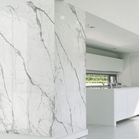 Glazed porcelain floor tile, 120x280 cm, matte finish with gray veining, rectified, A4H452 Statuario Superiore #4