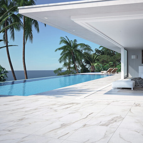 Large-format porcelain tile, 120x280, white marble with gray veins, glossy finish, A4H462 Calacatta #1