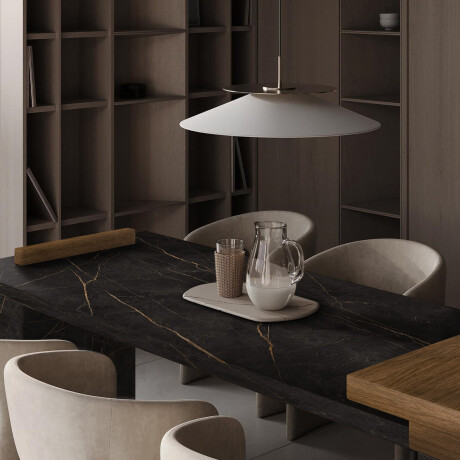 Large-format 120x280 porcelain tile, black marble with gold veins, glossy finish, A4H474 Sant Loreno #6