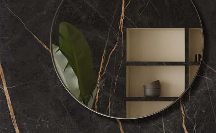 120x120 Floor Porcelain Tile, Marble with Gold Veins, Glossy Finish, A4H475 Sant Loreno