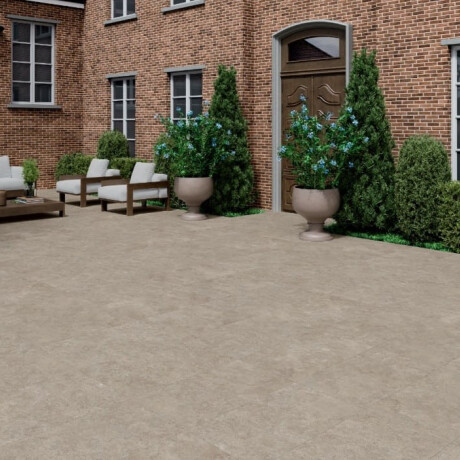 100x100 floor tiles, cross-cut travertine, matte finish, gray-beige taupe A4H499 Chrono Stone #3