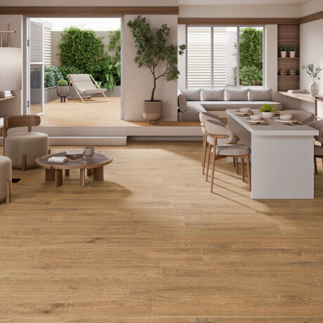 Wood-look floor tiles, 23x120, in matte amber oak, A4H504 Amberly Oak #3