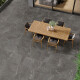Veined stone porcelain tile for flooring, 100x100, matte, dark gray A4H507 Volterra Stone #2