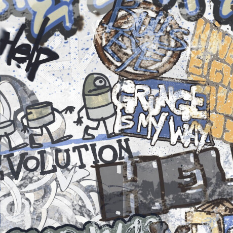Glazed porcelain floor tile, 120x280 cm, matte gray, rectified, A4H640 City Graffiti White #4