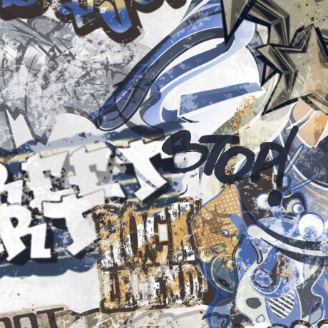 Glazed porcelain floor tile, 120x280 cm, matte gray, rectified, A4H640 City Graffiti White #5