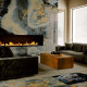 Large-format porcelain tile, 120x280, deep blue marble with veins, glossy finish, A4H674 Eterno Blu #7