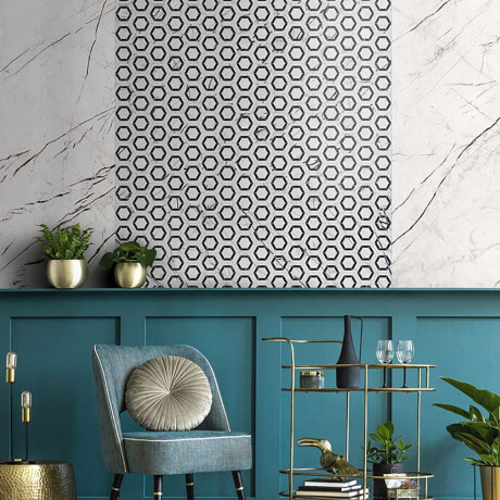 Large-format porcelain tile, 120x280, white marble with black veins, matte finish, A4H680 Markina White #6