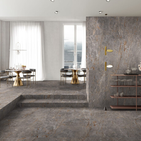 120x120 Floor Tiles, Gray Marble with Gold Veins, Matte Finish, A4H724 Sarankolin #7
