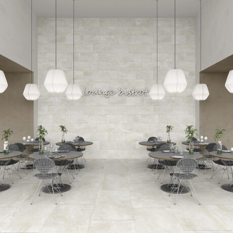 Glazed porcelain floor tile, 60x120 cm, light gray, matte, rectified, A4H83 Iroc White #3