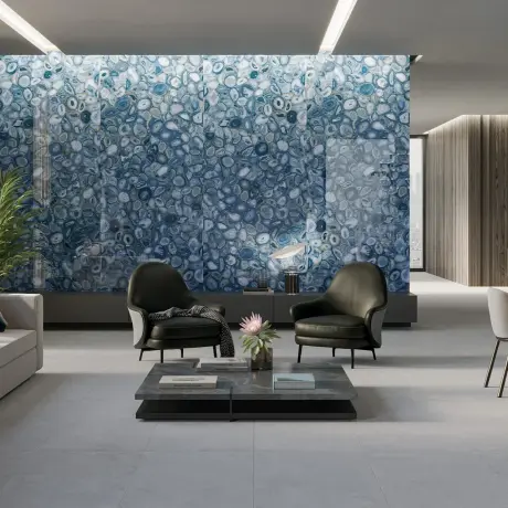 Large-format porcelain tile, 120x280, blue agate, glossy, A4H832 Aghatina Azul #3