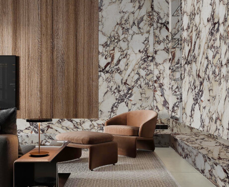 120x120 Porcelain Tile, Marble with Purple Veins, Glossy Finish A4H841 Calakatta Wiola