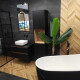 Glazed Porcelain Tile for Floors, 60x120 cm, Matte Black, Rectified, A4H85 Iroc Black #2