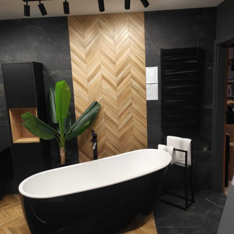 Glazed Porcelain Tile for Floors, 60x120 cm, Matte Black, Rectified, A4H85 Iroc Black #5