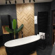 Glazed Porcelain Tile for Floors, 60x120 cm, Matte Black, Rectified, A4H85 Iroc Black #5