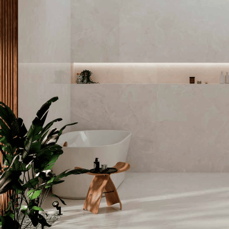 Large-format 120x280 marble-effect porcelain tile with veining, glossy finish, A4H939 Saffire Cream #4