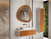 Irregular-shaped mirror with a sleek modern metal frame L290