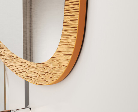 Irregular-shaped mirror with a sleek modern metal frame L290 #3