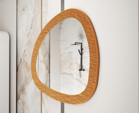 Irregular-shaped mirror with a sleek modern metal frame L290 #4