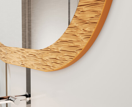 Bathroom mirror with stylish metal accents L289 #3