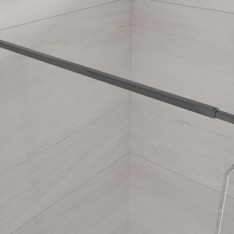 Walk-in cabin transparent glass black profile #5