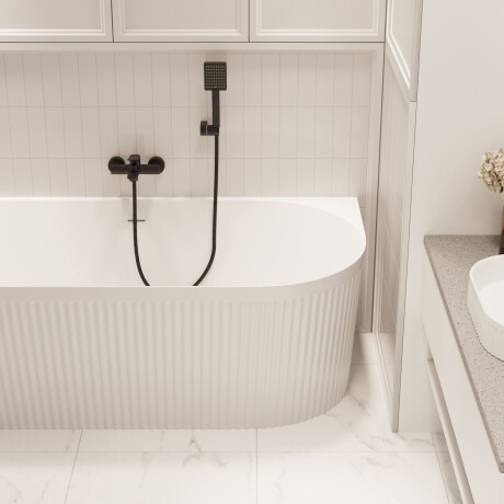 Free-standing Glamour 170 cm fluted panelled bathtub, complete with siphon and plug/drain in white #2