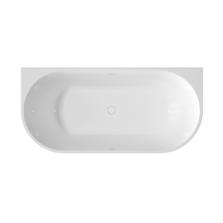 Free-standing Glamour 170 cm fluted panelled bathtub, complete with siphon and plug/drain in white #7