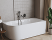 Astri freestanding wall-mounted bathtub, 150 cm, right-sided, complete with a trap, drain plug, and an elegant overflow