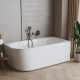 Astri freestanding wall-mounted bathtub, 150 cm, right-sided, complete with a trap, drain plug, and an elegant overflow #1