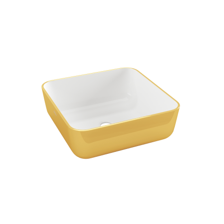 MALAGA countertop washbasin white/gold #2