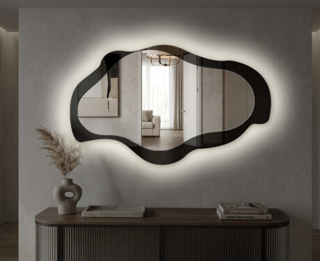 Irregular LED bathroom mirror - Veloura - flowing shape #4