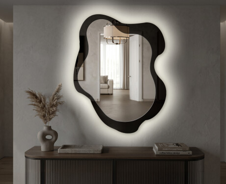 Organic irregular LED bathroom mirror - Alméa - balanced design #4
