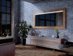 Oak wooden illuminated mirror with rectangular frame and LED Light L225