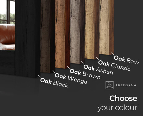 Oak wooden illuminated mirror with rectangular frame and LED Light L225 #3
