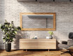 Oak wooden illuminated mirror with rectangular frame and LED Light L225 #8