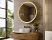 Mirror in a wooden frame with LED lighting