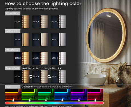 Mirror in a wooden frame with LED lighting #5