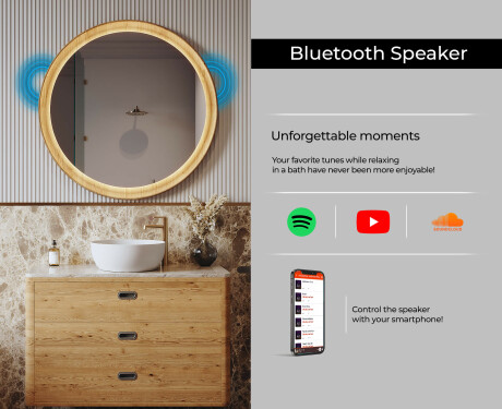 Mirror in a wooden frame with LED lighting #7