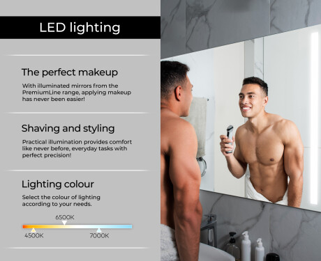 Bathroom Mirror LED Lighted Rectangular L02 #5
