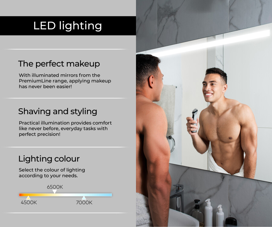 Artforma - Espejo redondo baño con luz LED L112